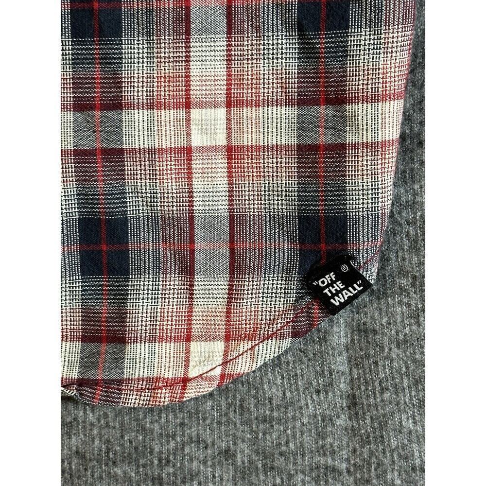 Vans Shirt Mens Size Small Red Black Plaid Off the Wall Button-Up Top Skater Y2K - Picture 4 of 9